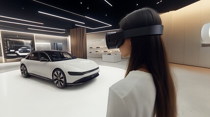 Luxurious Upscale Car Dealership Showroom with Premium Vehicles and Modern Interior Design