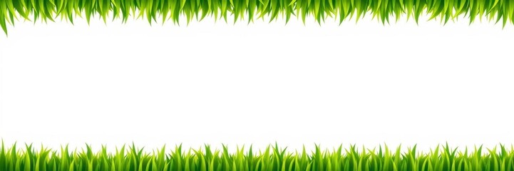 Realistic seamless grass border perfect for adding a natural touch to designs, nature, bright green