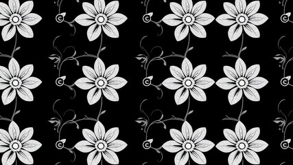 Seamless charcoal small floral elements wallpaper design, flower, elegant, petal