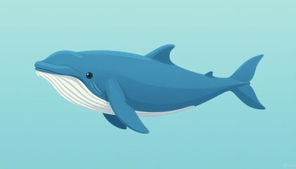 Fototapeta premium Majestic blue whale gliding gracefully through the vibrant ocean waters
