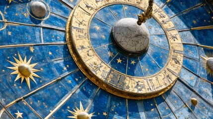 Naklejka premium Astrological zodiac signs inside of horoscope circle. Astrology, knowledge of stars in the sky over the milky way and moon. The power of the universe concept.