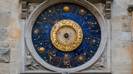 Astrological zodiac signs inside of horoscope circle. Astrology, knowledge of stars in the sky over the milky way and moon. The power of the universe concept.