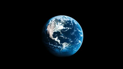 Fototapeta premium Stunning View of Earth from Space Capturing the Beauty of Our Planet's Blue Oceans and Green Landmasses with a Dark Background Enhancing the Visual Impact