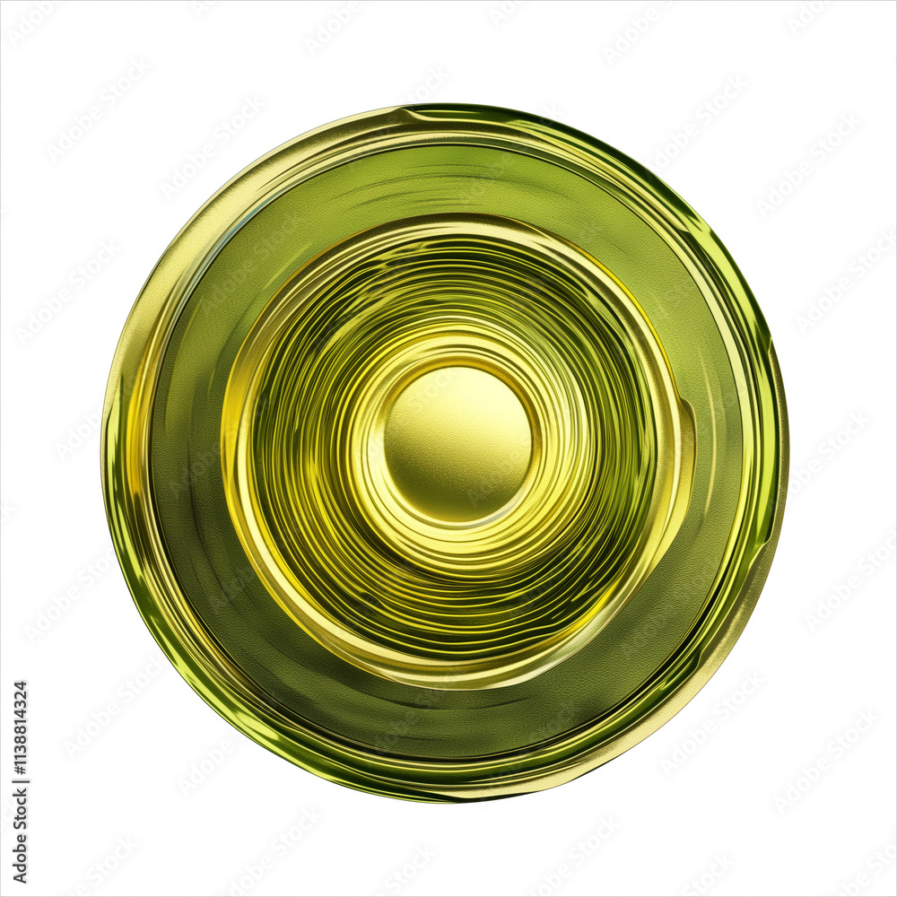 Poster metallic lime and gold radiating circle with glossy finish