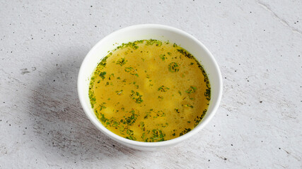 Delicious hot soup bowl isolated 