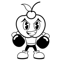 Cherry Mascot Logo Vector: Coffee, Glasses, Books, Angry, Gaming, Paint, Boxing Gloves Designs, Creative cherry mascot logos with coffee, books, gaming, and boxing themes in vector illustration style.