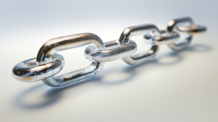 Fototapeta premium Metallic Chain Links: Strength, Unity, and Interconnection