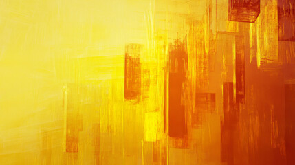 Fototapeta premium Warm Yellow Futuristic Cityscape Painting