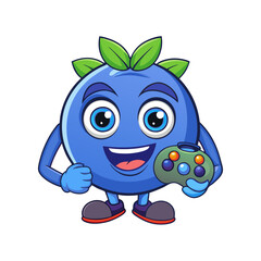 Blueberry Mascot Logos: Coffee, Books, Gaming, Boxing, and More - Vector Cartoon Illustrations, Blueberry mascot logos: creative, fun, and unique vector designs for digital projects.