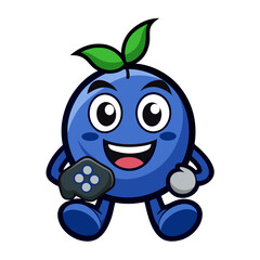 Blueberry Mascot Logos: Coffee, Books, Gaming, Boxing, and More - Vector Cartoon Illustrations, Blueberry mascot logos: creative, fun, and unique vector designs for digital projects.