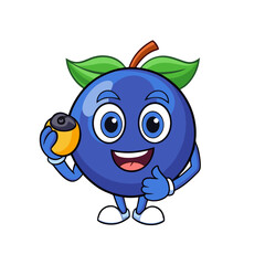 Blueberry Mascot Logos: Coffee, Books, Gaming, Boxing, and More - Vector Cartoon Illustrations, Blueberry mascot logos: creative, fun, and unique vector designs for digital projects.
