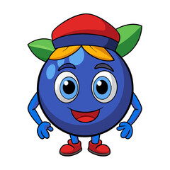 Blueberry Mascot Logos: Coffee, Books, Gaming, Boxing, and More - Vector Cartoon Illustrations, Blueberry mascot logos: creative, fun, and unique vector designs for digital projects.