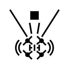 obstacle detection aerial vehicle glyph icon vector. obstacle detection aerial vehicle sign. isolated symbol illustration