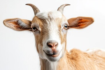 Adorable young goat with a sweet smile.