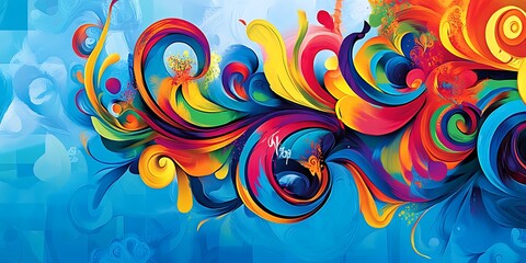 Vibrant Swirling Abstract Colorful Artistic Design