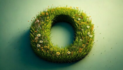 Grass & Floral Isometric Alphabet - O