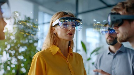 Innovative Coworkers Using Augmented Reality Glasses in Modern Open Office Space