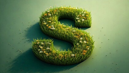Grass & Floral Isometric Alphabet - S