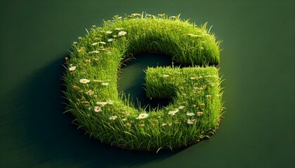 Grass & Floral Isometric Alphabet - G