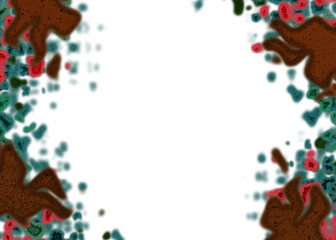 An abstract transparent psychedelic wavy vignette design element overlay.