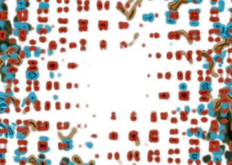 An abstract transparent psychedelic wavy vignette design element overlay.