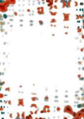 An abstract transparent psychedelic wavy vignette design element overlay.