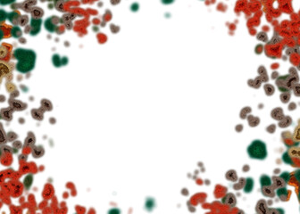 An abstract transparent psychedelic wavy vignette design element overlay.