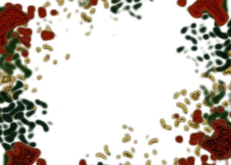 An abstract transparent psychedelic wavy vignette design element overlay.