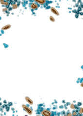 An abstract transparent psychedelic wavy vignette design element overlay.