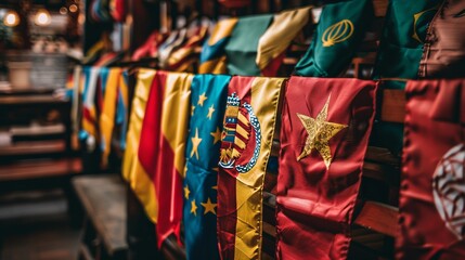 Vibrant array of international flags showcasing the diversity of countries around the globe