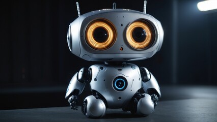 A robot with big eyes and a small head