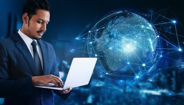 Digital technology connects businesses globally, enabling innovation, e-commerce, remote work, and online strategies with tools like cloud computing, social media, and networking solutions.