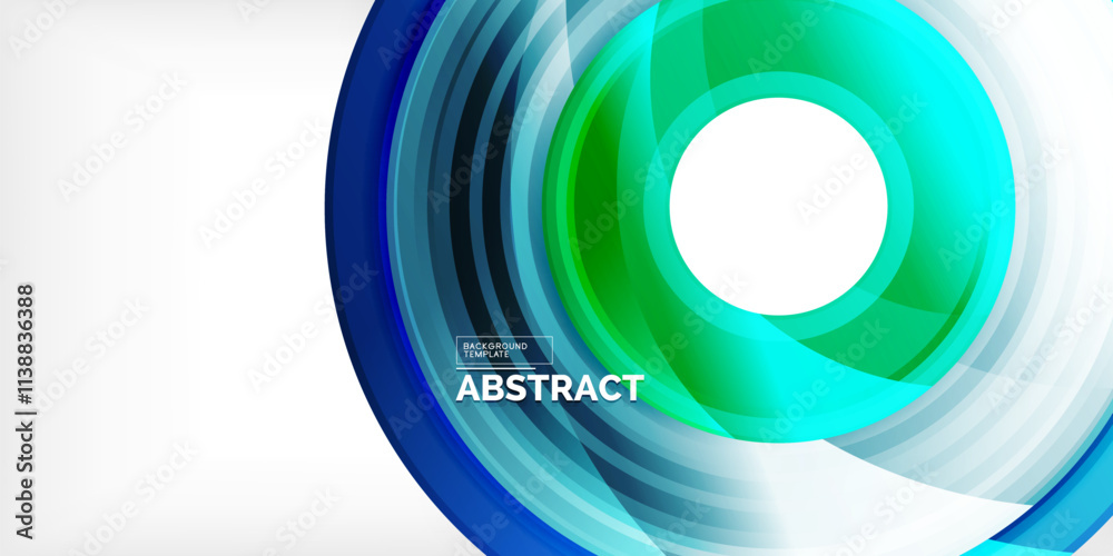 Poster Bright colorful circles with light effects. Abstract background