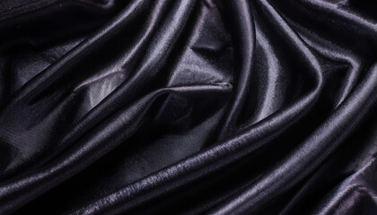 Fototapeta premium cloth, fabric, black, silk, gloss, shine, drape, wave, material, reflection, background, texture