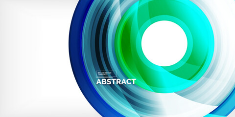 Bright colorful circles with light effects. Abstract background