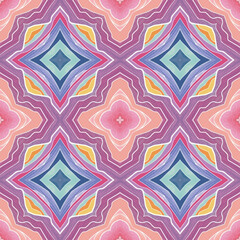 Patrón sin costuras Original. Colores. Formas. Estampa. Textura. Fondo. Caleidoscopio. Simétrico. Infinito