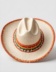 Traditional Woven Sombrero with Colorful Band