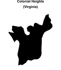 Colonial Heights (Virginia) blank outline map