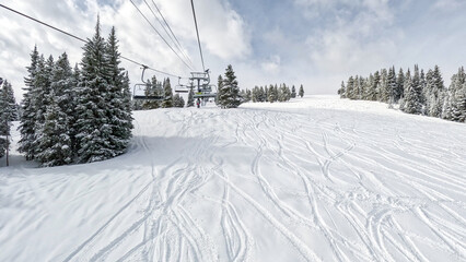 Ski day at Vail Mountain in the Rocky Mountains