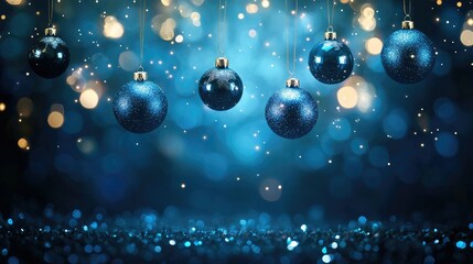 Black and white sparkling Christmas tree balls Christmas background bright lights