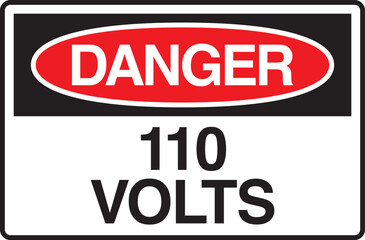 Danger 110 Volts Symbol Sign Vector Stock