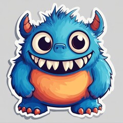 Fototapeta premium vector sticker cartoon Friendly Monsters in Bright Colors 