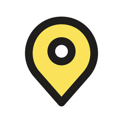 The image shows a minimalist pixel art representation of a common map location marker icon.