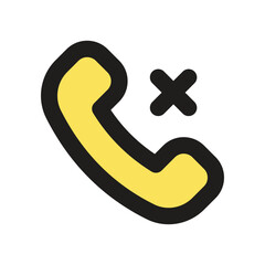 The image shows a minimalist pixel art design of a classic telephone handset icon.