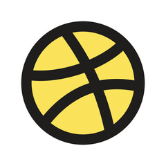 The image shows a low-resolution pixel art representation of a yellow ball divided into segments.