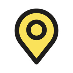 The image shows a simplified pixel art representation of a common location marker icon often used in mapping applications.