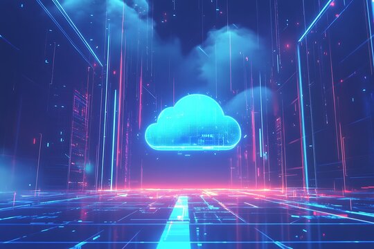High technology cloud computing microchips and data management, digital design of technological cloud computing