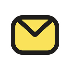 The image shows a pixelated yellow envelope icon representing digital communication or email.