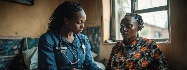 Female doctor in remote village: woman physician offering vital medical care in rural, underserved area, focusing on healthcare access, limited resources, compassion, strength local communities need.