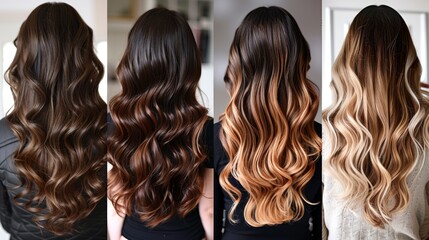 Fototapeta premium Elegant and trendy balayage hair styles a stunning showcase for your inspiration